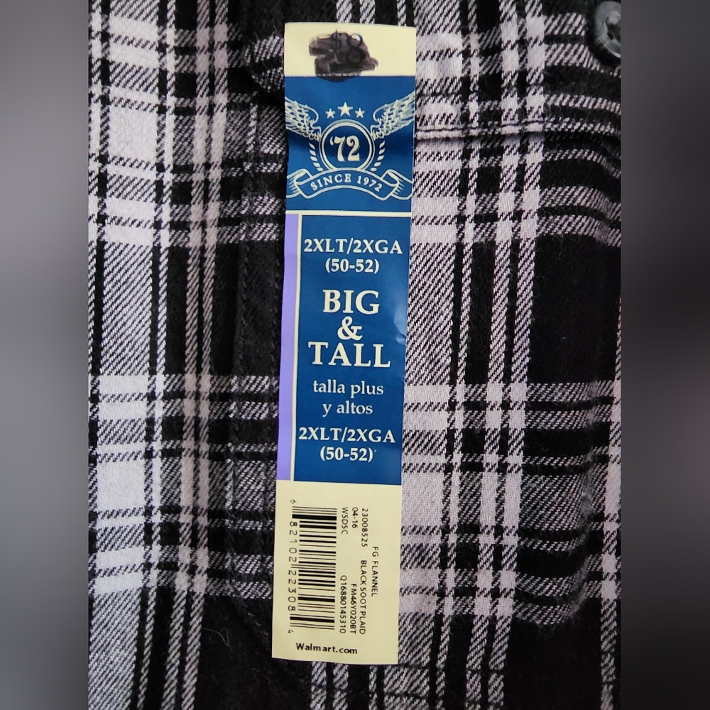 NWT Men's Faded Glory button down size 2XLT - Picture 6 of 6